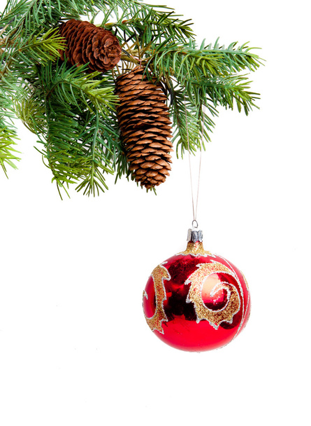 Christmas concept with baubles on white - Foto, imagen