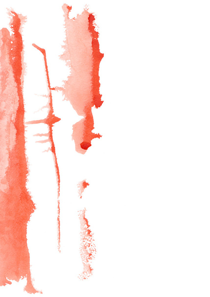 白い背景に分離されたテラコッタ カラーのテクスチャ水彩スミア - 写真・画像