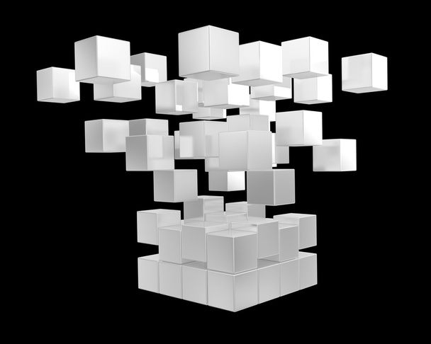 куб срібний геометрія елемент дизайн чорний ізольований фон
 - Фото, зображення