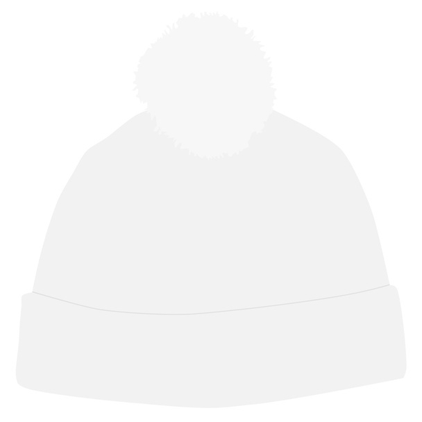 Καπέλο λευκό χειμώνα με pompom - Διάνυσμα, εικόνα