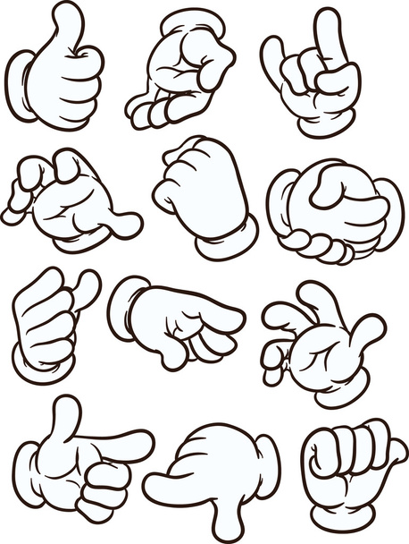 Mãos de desenhos animados - Vetor, Imagem