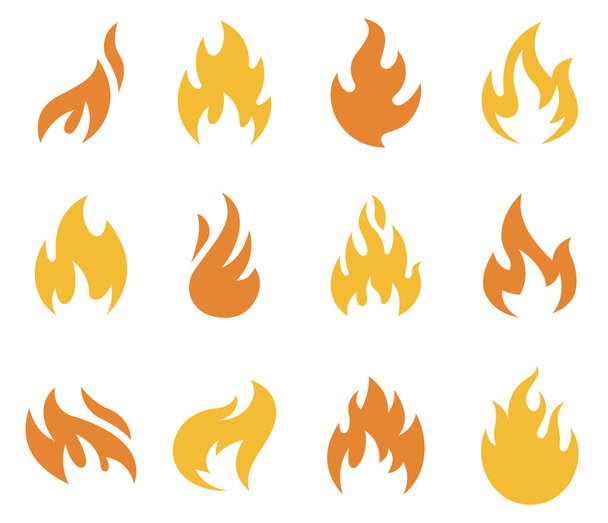 Fire Flame Icons and Symbols - Vector, Image