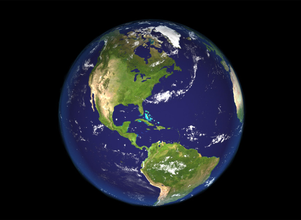 Glob Ameryki Północnej i Południowej ilustracja, 3d, tekstury ziemi przez Nasa.gov - Zdjęcie, obraz