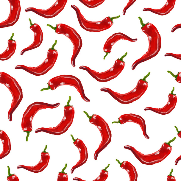 pattern with red hot pepper - Vector, Image