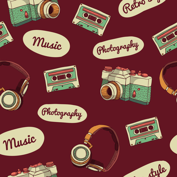Seamless pattern in retro style. - Vector, afbeelding