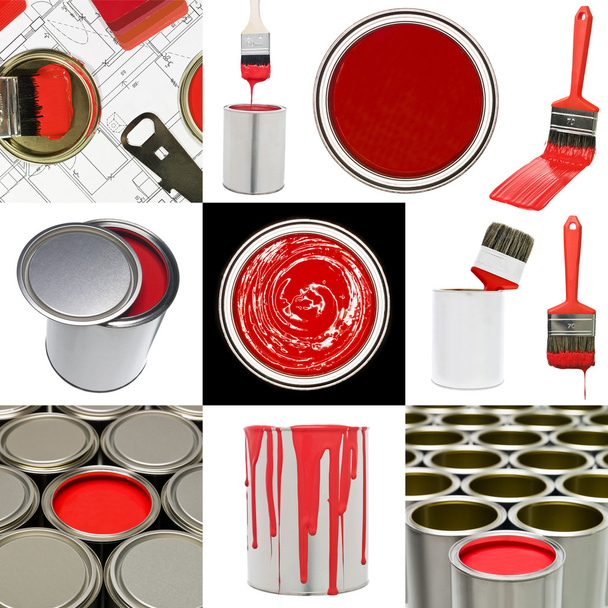 Objetos de pintura roja
 - Foto, imagen