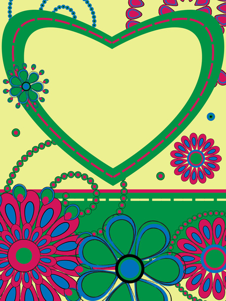 Card greeting with heart - Vettoriali, immagini