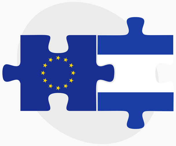 União Europeia e El Salvador Bandeiras no puzzle
 - Vetor, Imagem