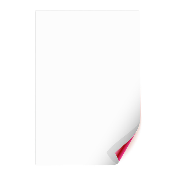 Empty Paper Sheet with Curled Corner. Vector Illustration - Vetor, Imagem