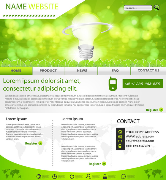 Website eco layout template - Vector, Image