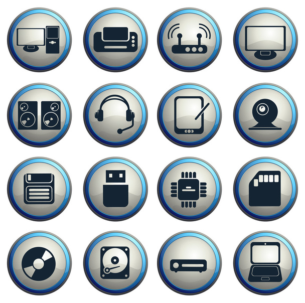 Computer equipment simple vector icons - Vector, Image