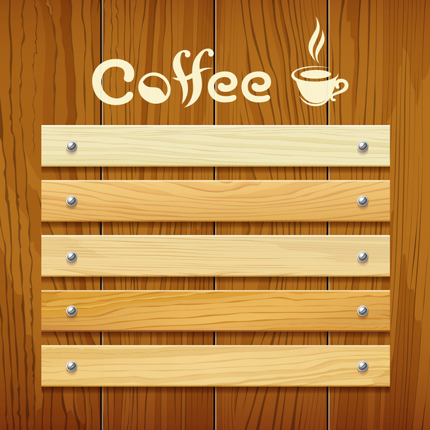 Kaffee-Menü Holz Board Design - Vektor, Bild