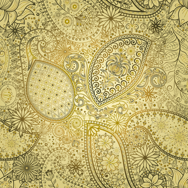 Vintage floral motif ethnic seamless background. - Vector, Image