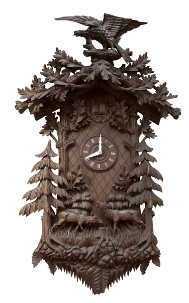 relógio cuco de madeira tradicional
 - Foto, Imagem