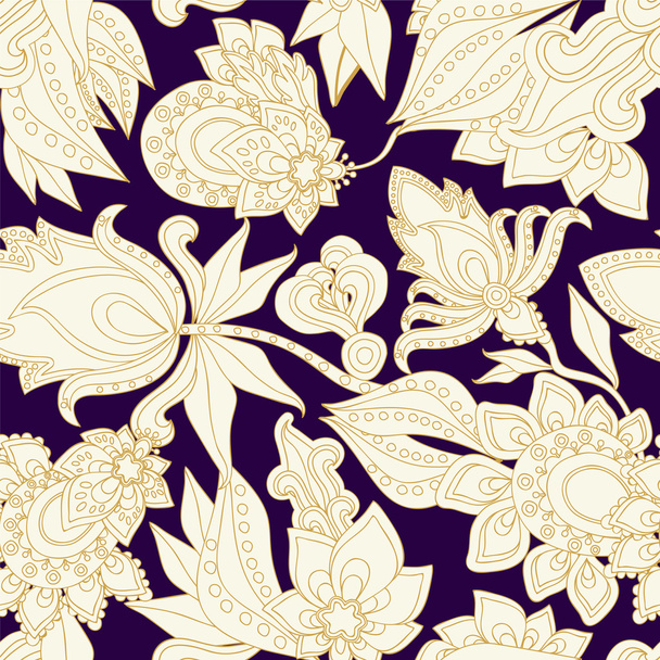 seamless gold paisley pattern.orient design. vector illustration - Вектор,изображение