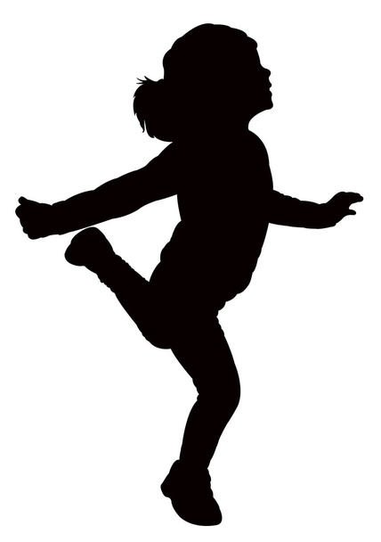 vettore di silhouette ragazza felice
 - Vettoriali, immagini