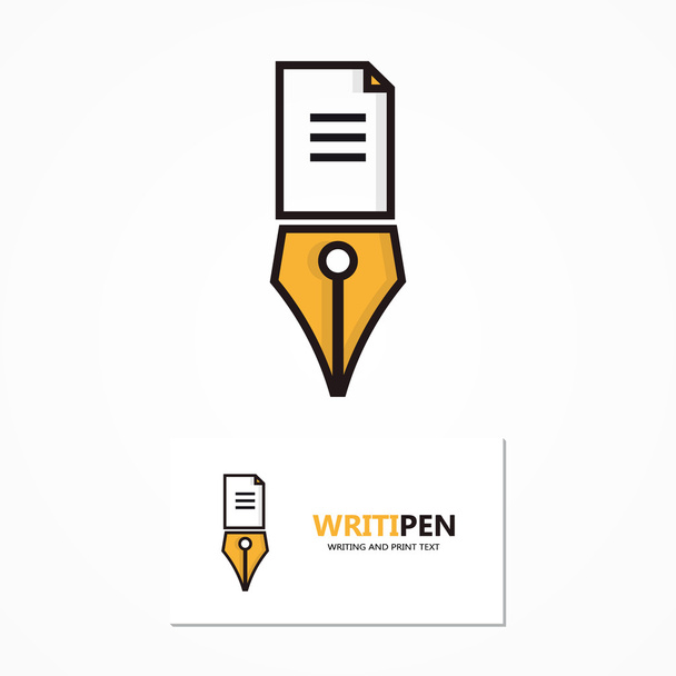 Vector logo combination of a document and pen - Vector, Image