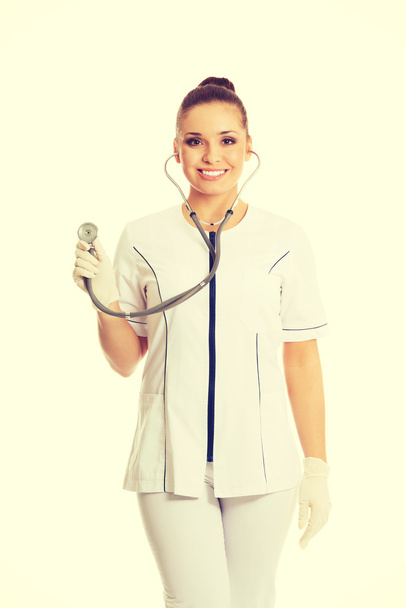 Female doctor with a stethoscope - Fotó, kép