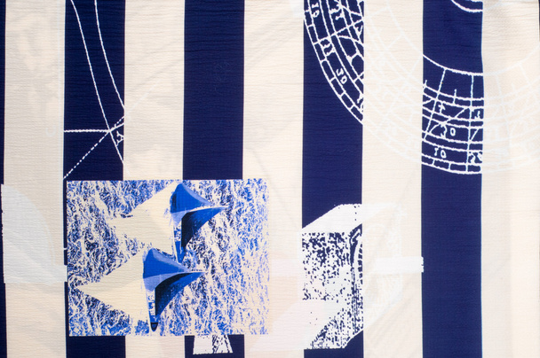 Textura de tejido Batiste. tema marino pintado en tela
 - Foto, Imagen