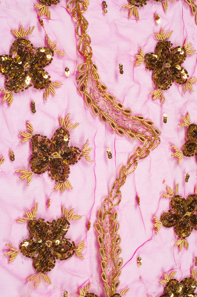 Розовое кружево с вышивками и блёстками
 - Фото, изображение