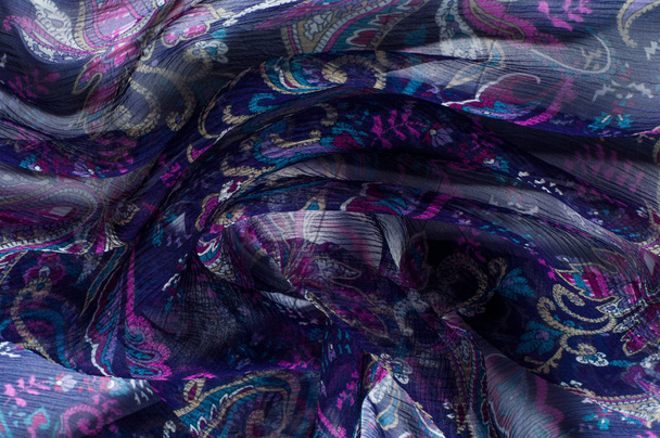 Hedvábné textilie textura, abstraktní vzor, modré. - Fotografie, Obrázek