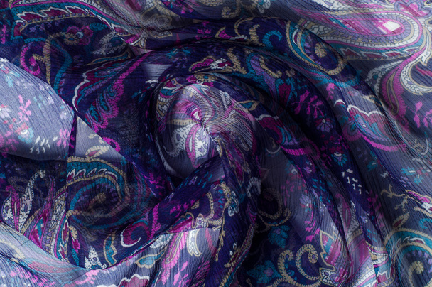 Шелковая ткань текстура, абстрактный узор, синий
. - Фото, изображение