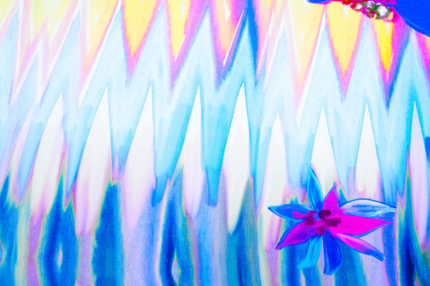 texture tissu de soie. dessin abstrait, fleur, rouge vert bleu et
 - Photo, image