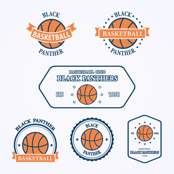Спортивна команда баскетболу емблеми та символи. Кошик, логотип, гра
 - Вектор, зображення