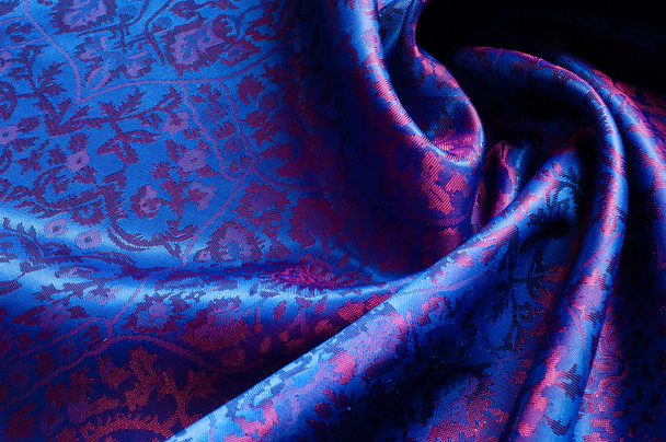 textura de fondo de seda. azul oscuro, estampado
.  - Foto, imagen