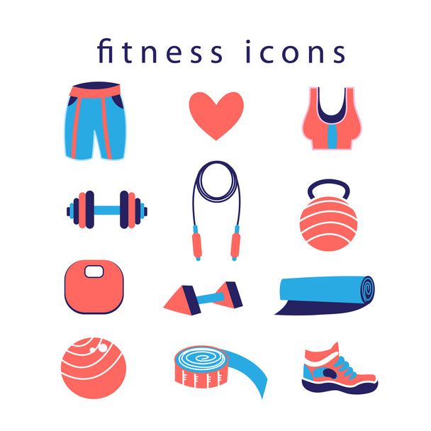 Fitness ikonok - Vektor, kép