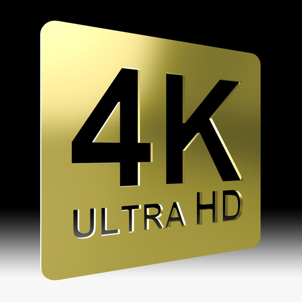 Gold 4K ultra HD sign - Fotoğraf, Görsel