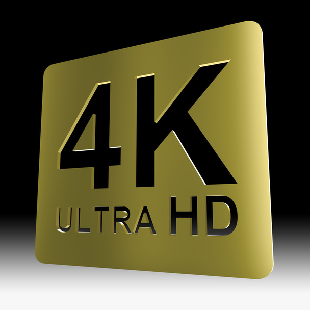 Gold 4K ultra HD sign - Zdjęcie, obraz