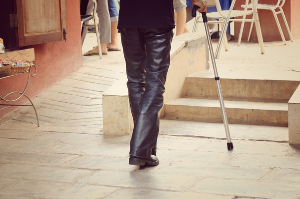 blurred men crippled leg - Photo, Image