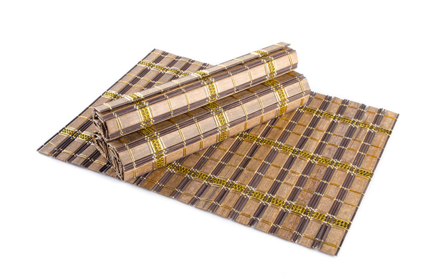 bamboo mat. bamboo mat on a background. bamboo mat. bamboo mat o - Zdjęcie, obraz