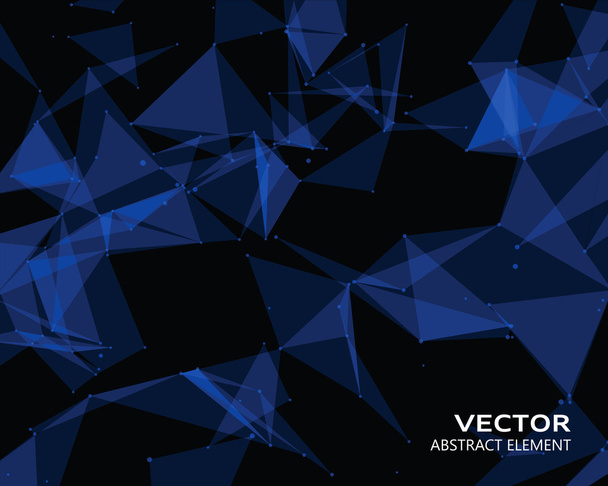 Digital tło z niebieski geometryczne cząstek - Wektor, obraz
