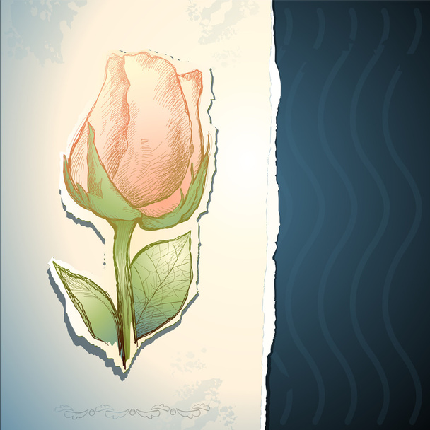 Vintage invitation with rose, vector - ベクター画像