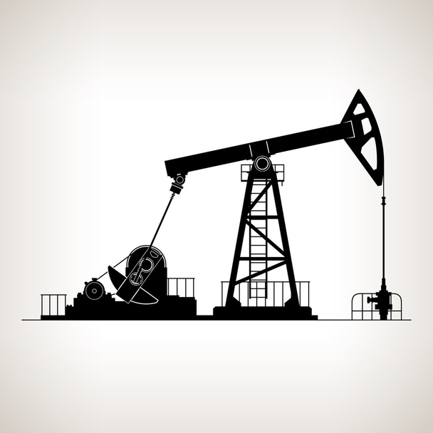 Силуэт Pumpjack или нефтяной насос
 - Вектор,изображение