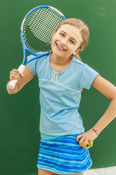 tennis - schöne junge Tennisspielerin - Foto, Bild