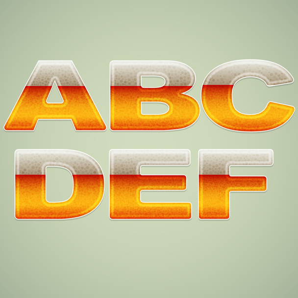 Alphabet stylized beer - Vector, Image