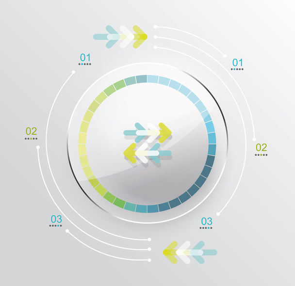 Business Infographics circle style. Round preloading progress bar. - Vektor, obrázek