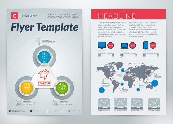 Vektor abstrakt Business Flyer oder Plakatvorlage mit Infografiken - Vektor, Bild