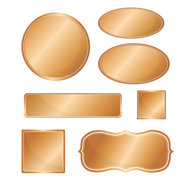 Ícone metálico em branco definir cor de cobre
 - Vetor, Imagem