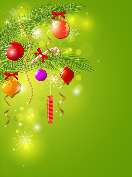 Groene Kerst achtergrond - Vector, afbeelding