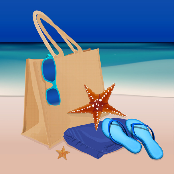 Beach Bag set - Vetor, Imagem