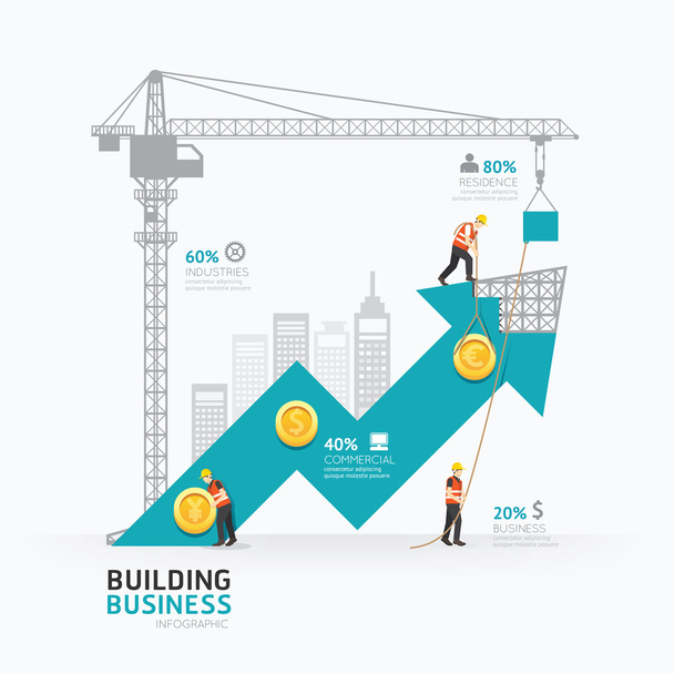 infografischer Geschäftspfeil Formvorlage - Vektor, Bild