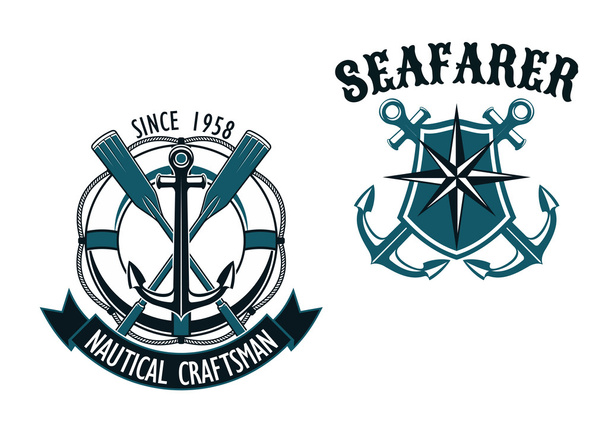Nautical and marine themed badges - Vector, Image