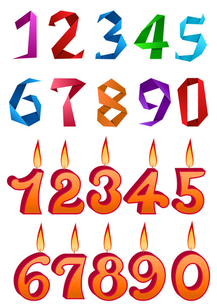 Conjuntos de números decorativos para el diseño de vacaciones
 - Vector, Imagen