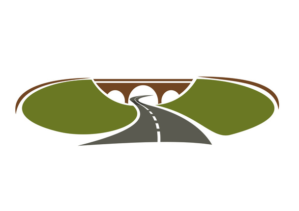 Икона автострады проходит под мостом
 - Вектор,изображение