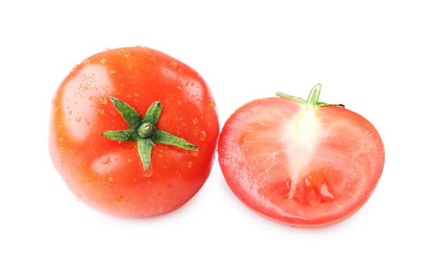 Sliced tomato isolated on white - Fotografie, Obrázek