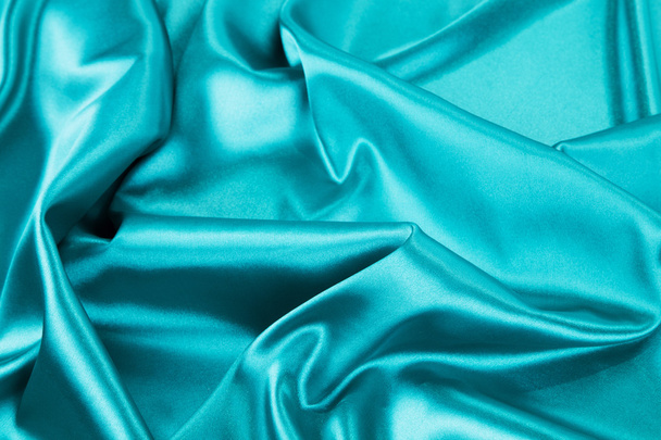 Blue silk cloth texture - Photo, Image